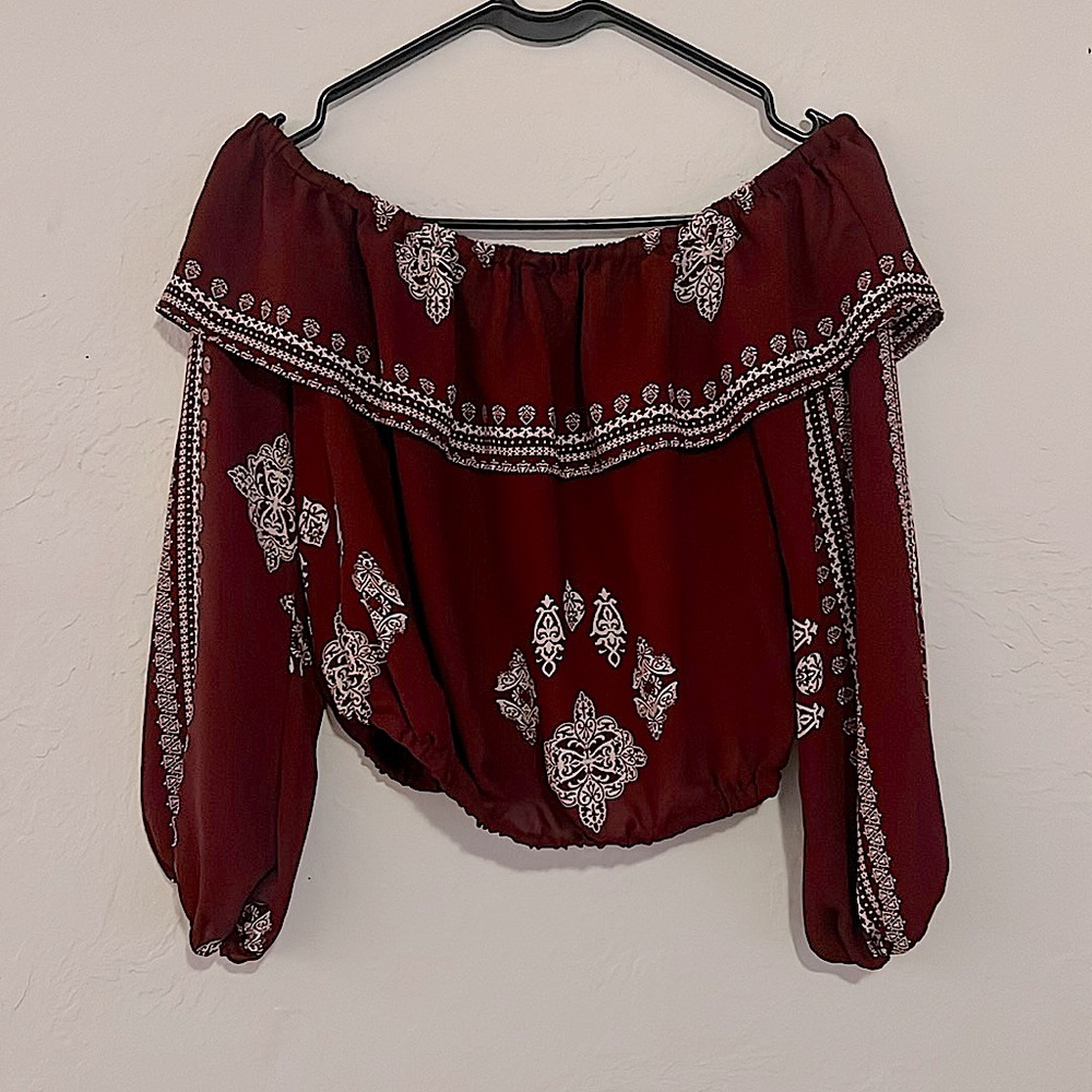 Charlotte Russe size medium off shoulder crop top